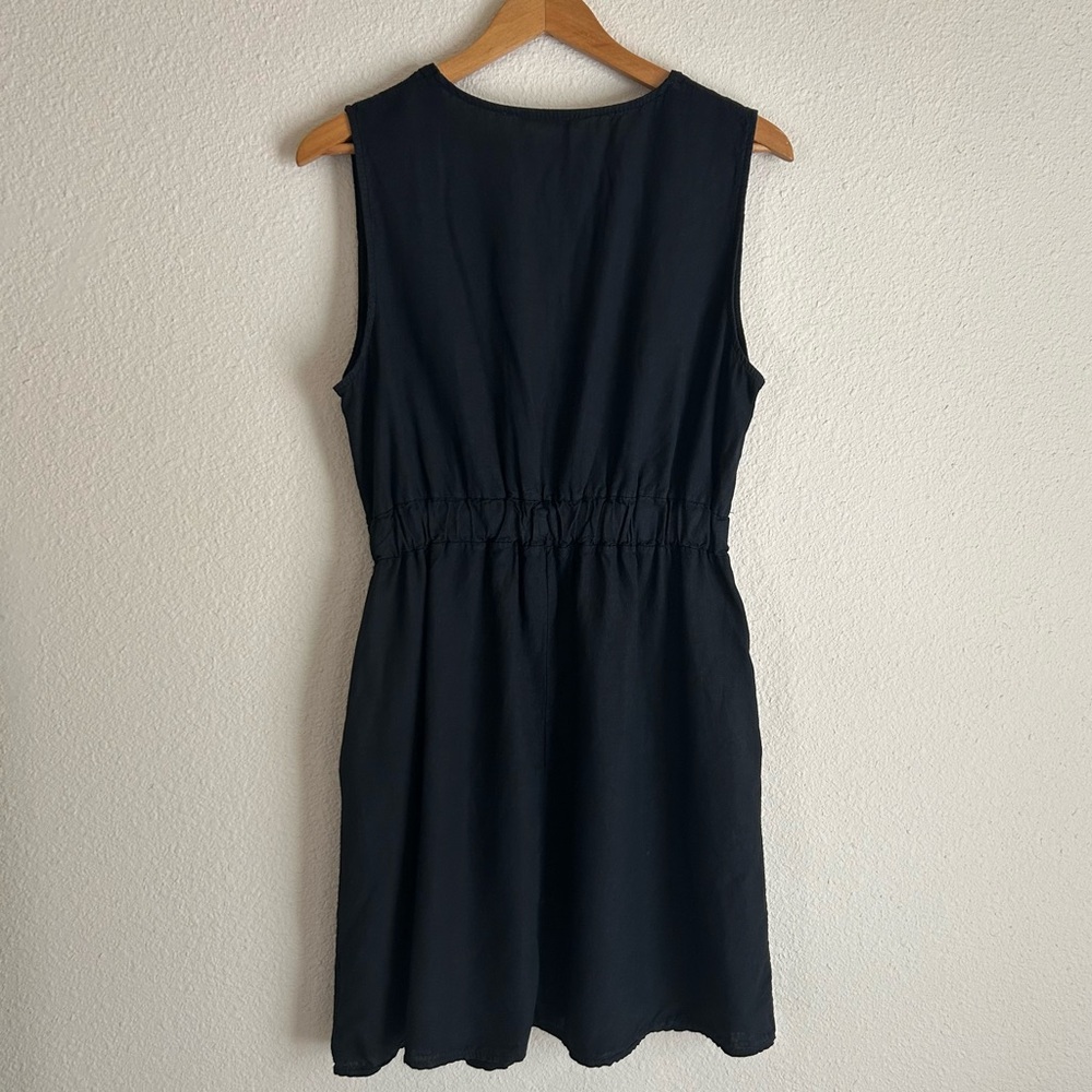 Francesca Bettini Linen/Cotton Blend V-neck Dress | size XL - Picture 2 of 9